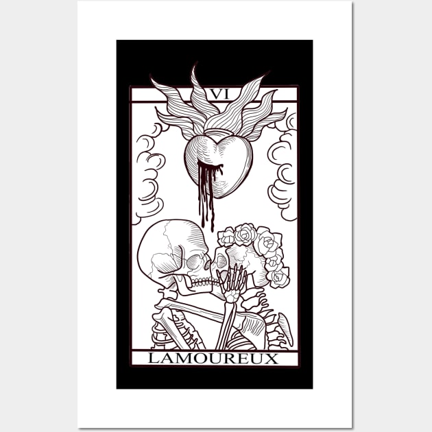 Tarot card of Lovers Wall Art by Blacklinesw9